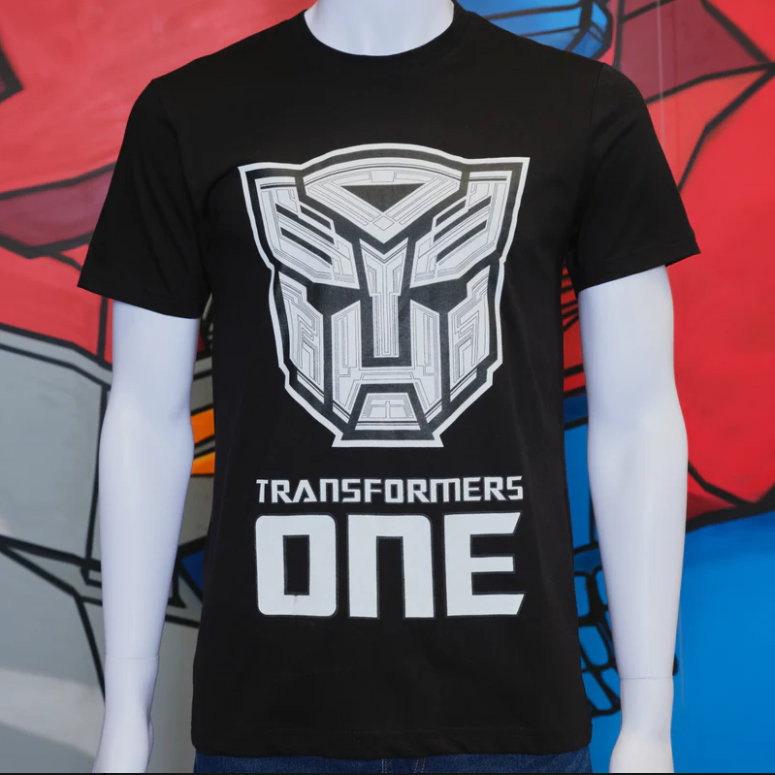 Transformers One White Autobot Black Adult T-Shirt
