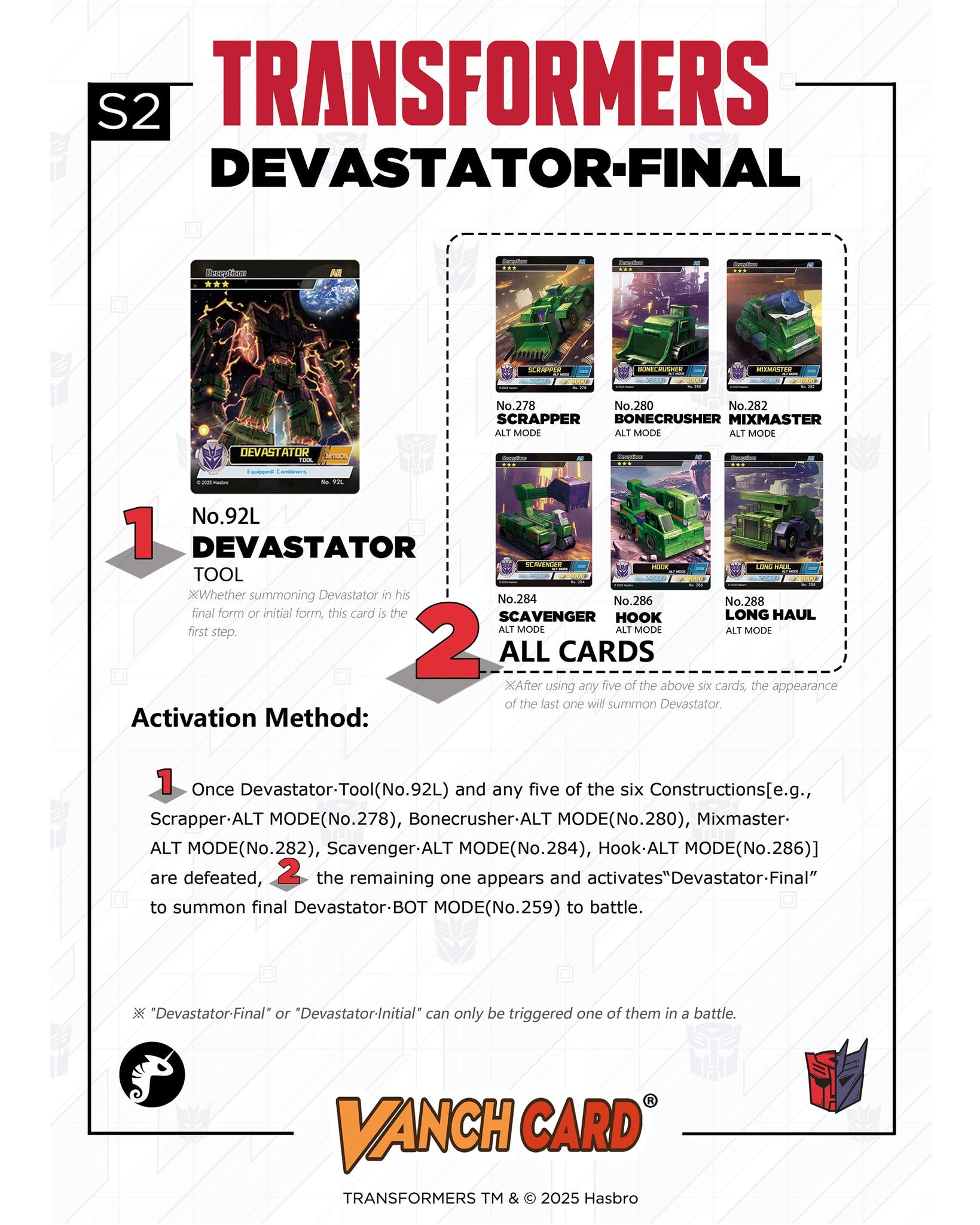 Transformers AR VanchCard Season 2 Booster Pack Trading Cards