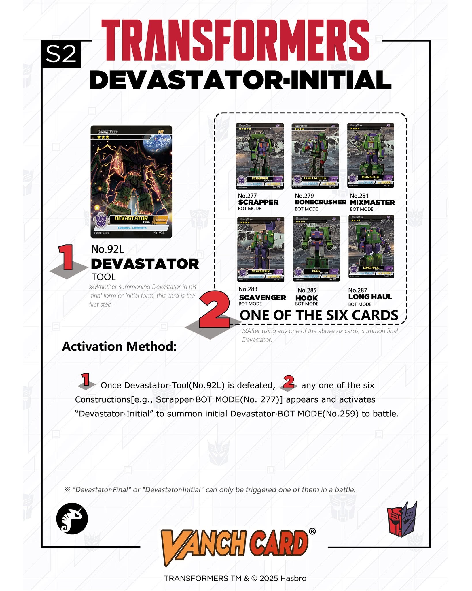 Transformers AR VanchCard Season 2 Booster Pack Trading Cards