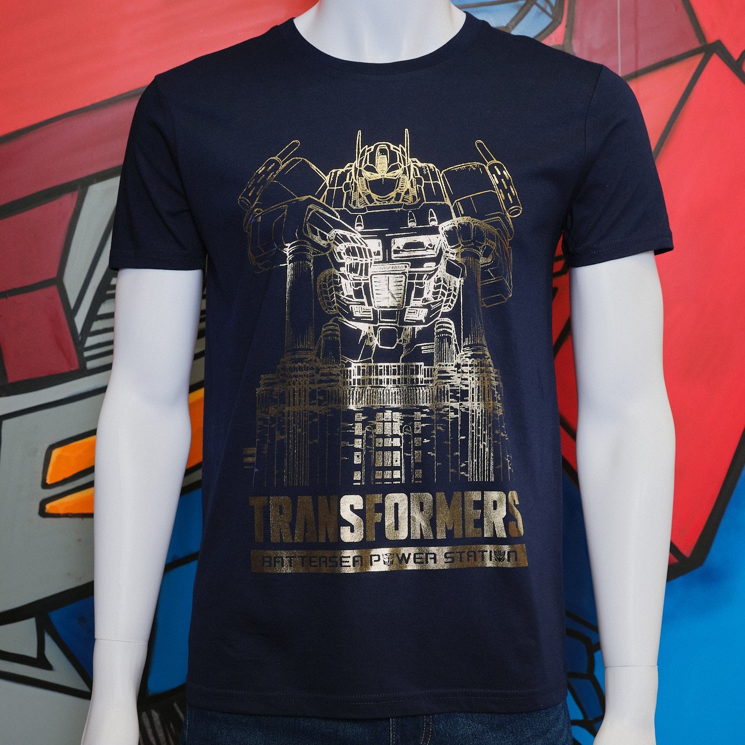 Optimus Prime Battersea Comic Issue #1 Metallic Gold T-Shirt (Navy)