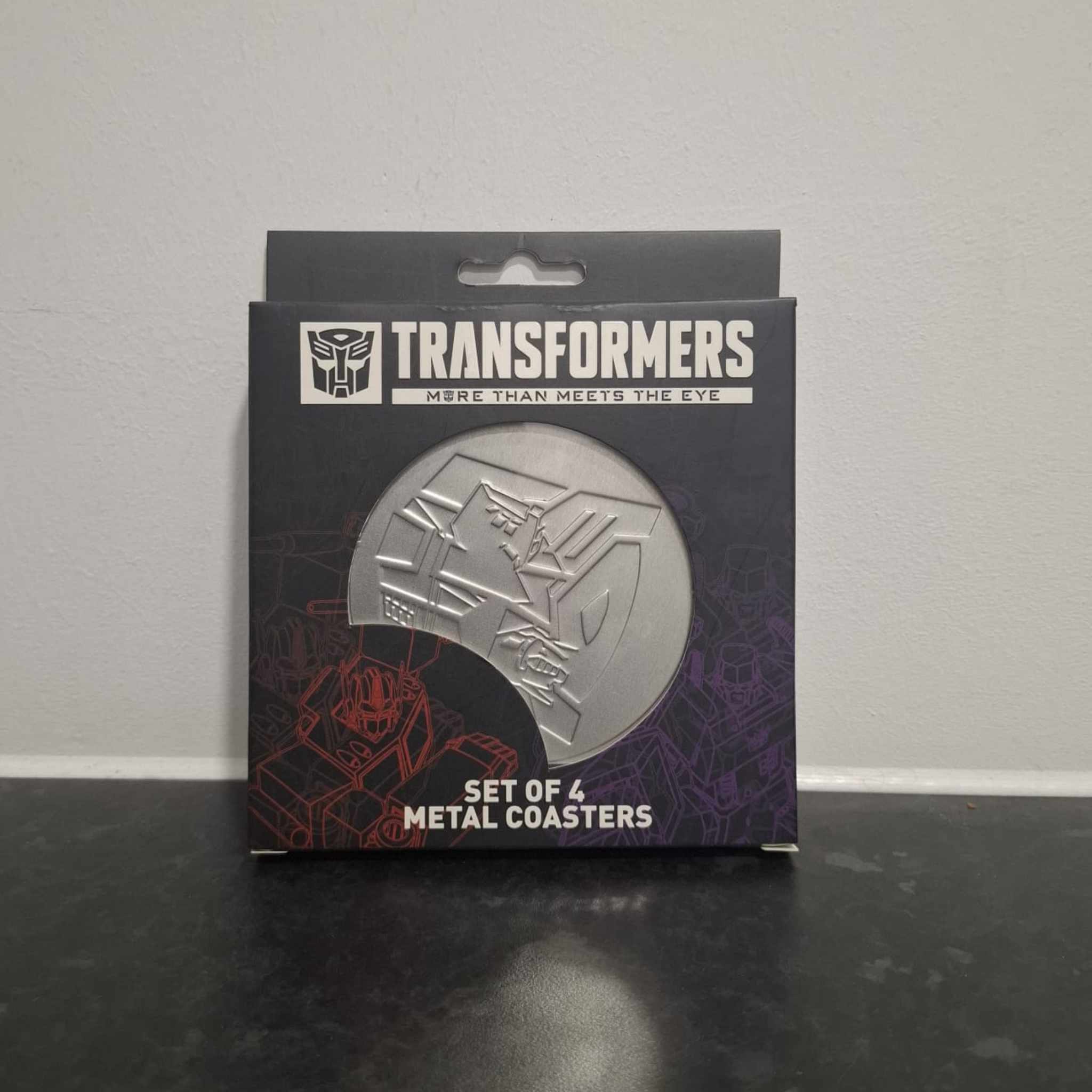 Transformers Set Of 4 Embossed Metal Coasters