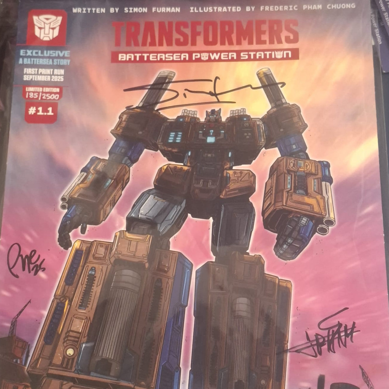 Titan Fold Out Poster 1.1 Signed by Simon Furman, Pye Parr, Frederic Pham Chuong