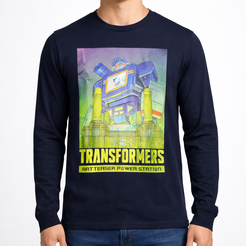 Metallic Soundwave Navy Long Sleeve T-Shirt Issue #2
