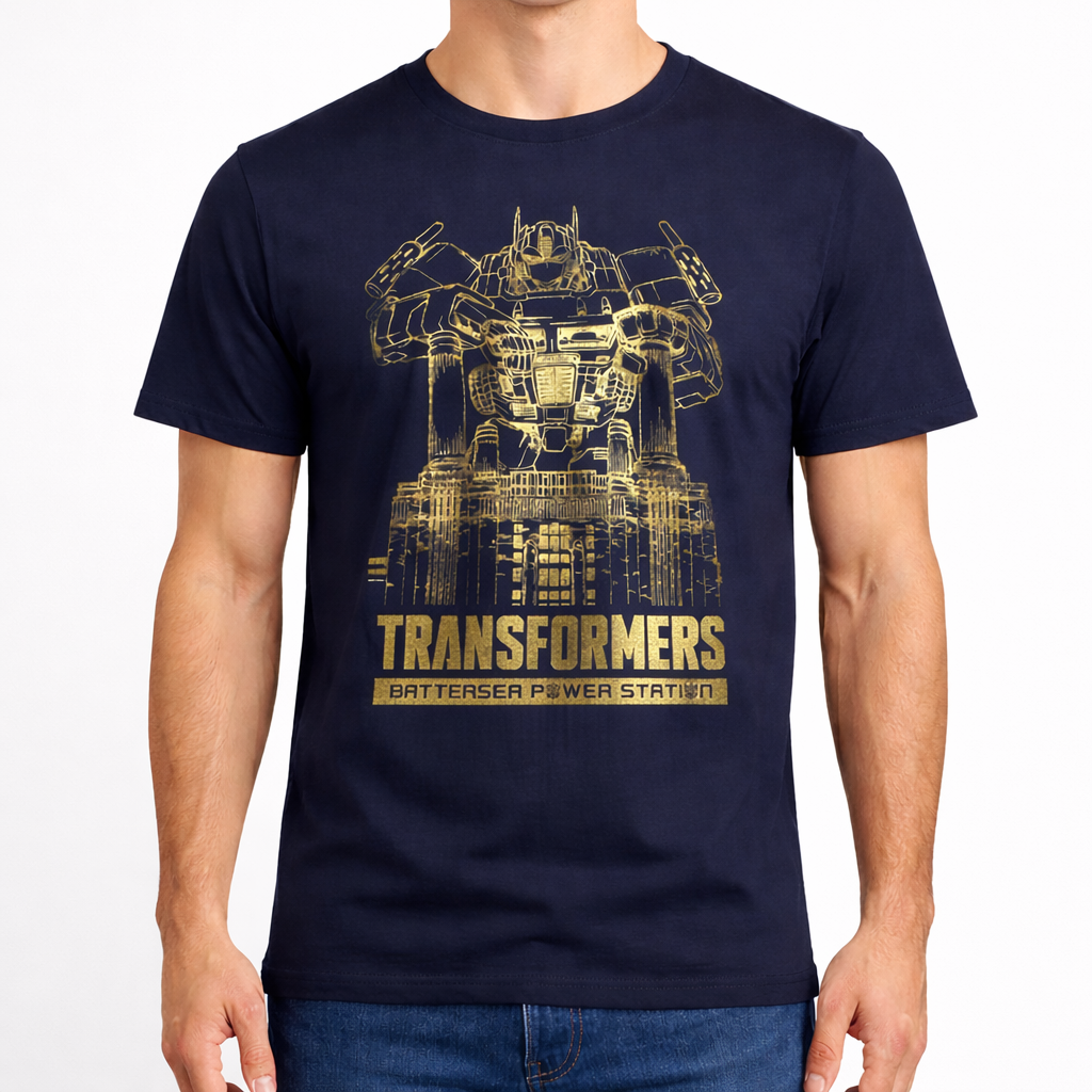 Optimus Prime Battersea Comic Issue #1 Metallic Gold T-Shirt (Navy)