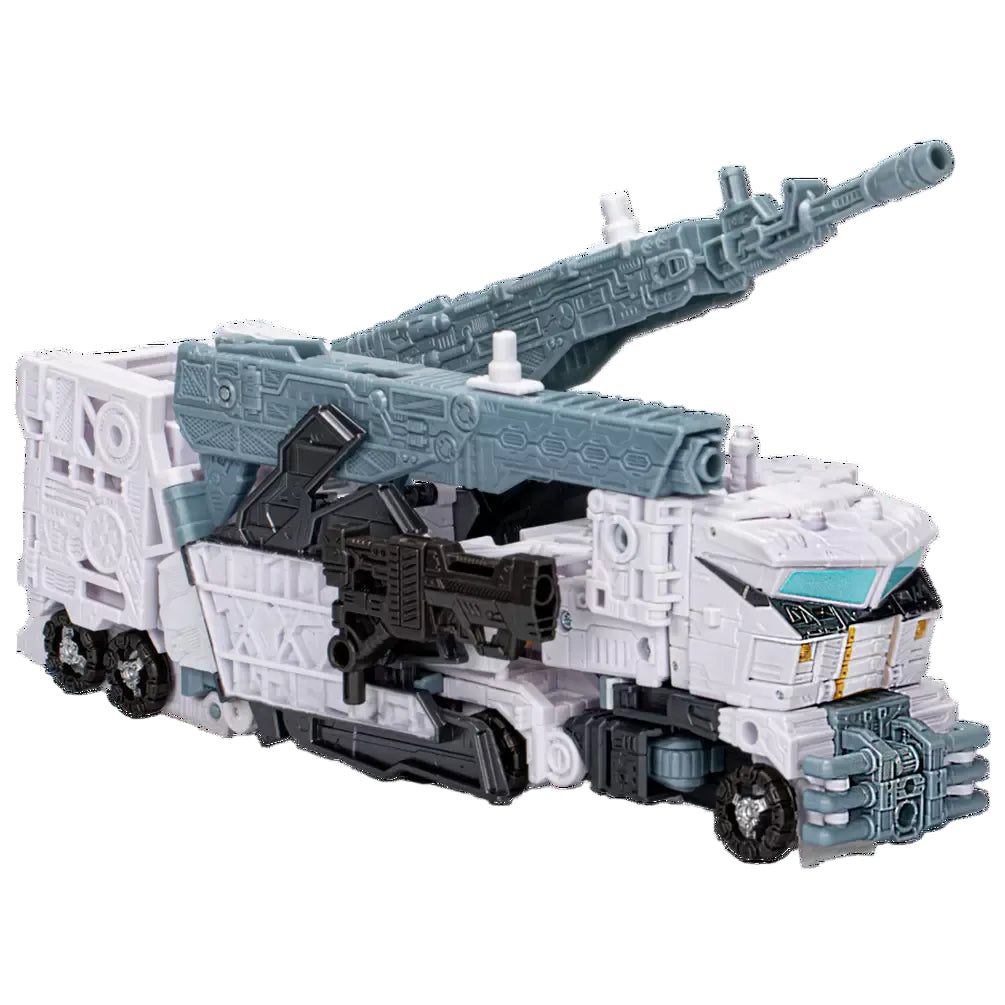Transformable toy with truck and robot parts on a white background