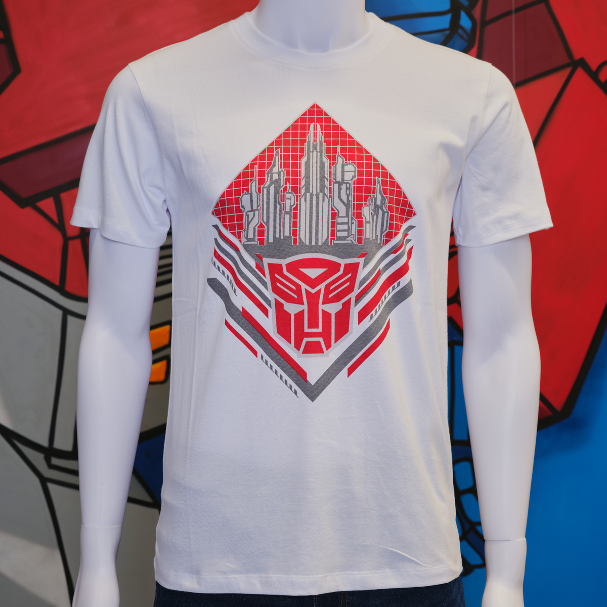 Transformers One Adult T-Shirt White | Optimus & Megatron Origin Battersea