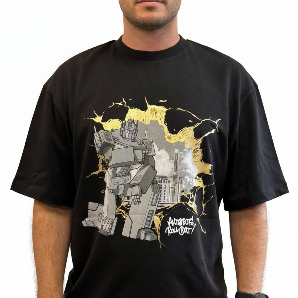 Murwalls Wall Smash Oversized Graphic Black/Gold T-Shirt