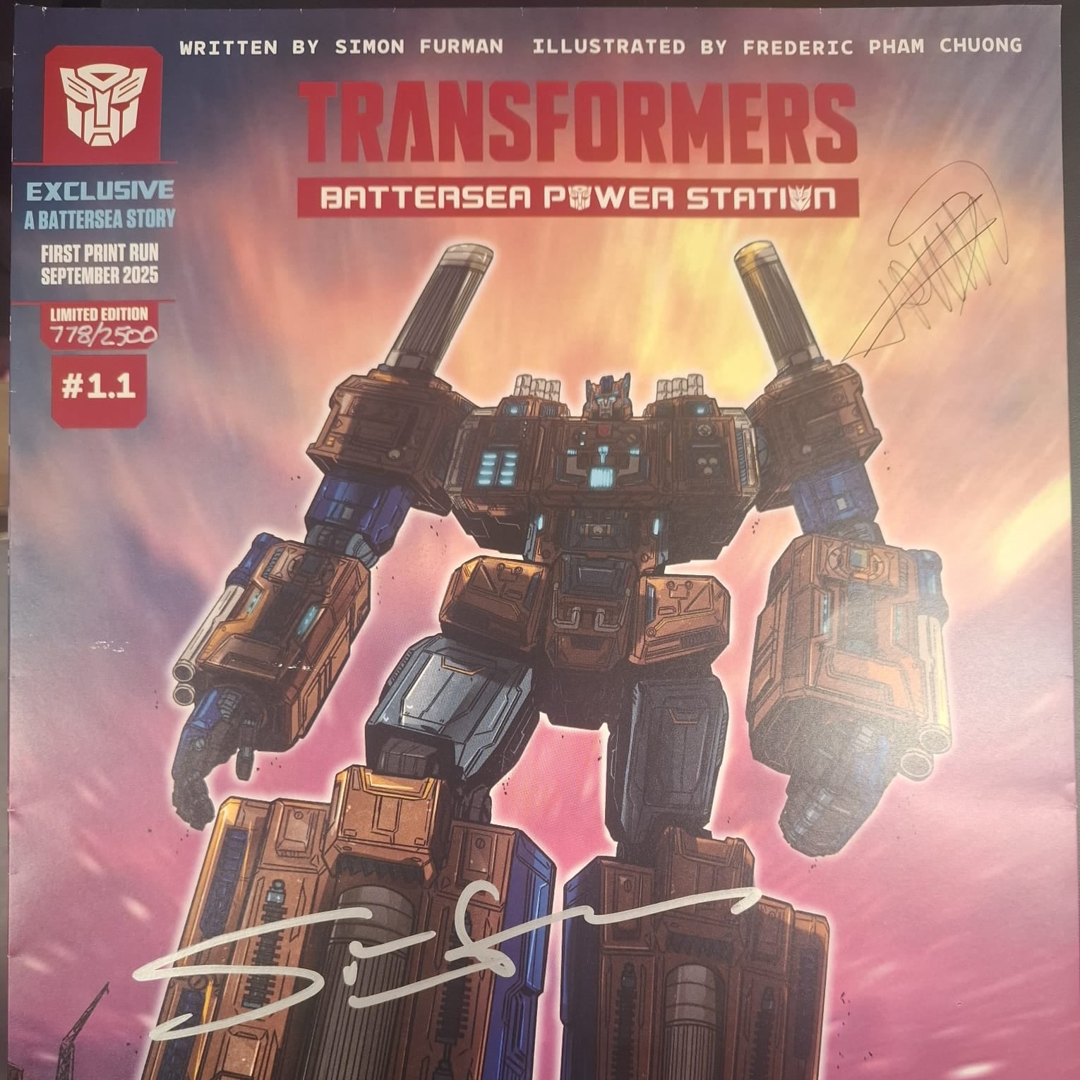 Titan Fold Out Poster 1.1 Signed by Simon Furman & Frederic Pham Chuong