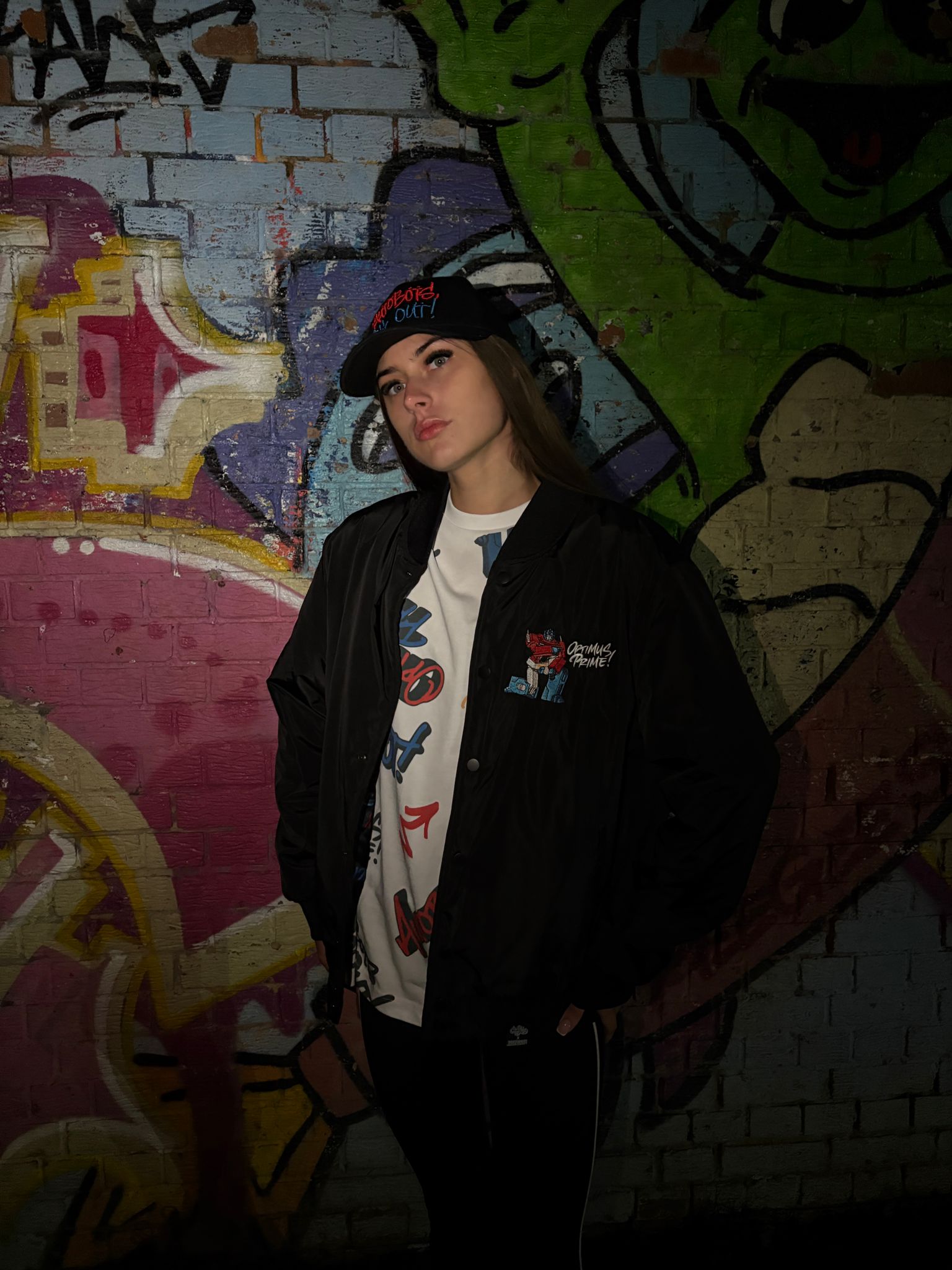 Murwalls Autobot Black/Red Bomber Jacket