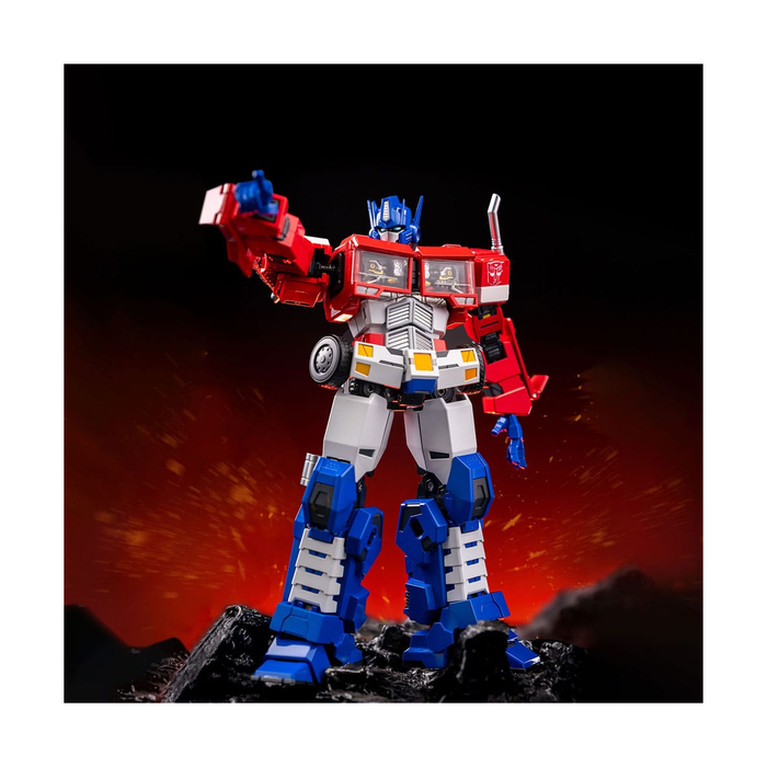 Transformers Optimus Prime Combot Diecast Figure | LED Light-Up 19cm ...